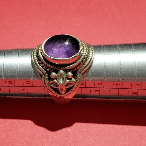 Vintage 925 Purple Amethyst Boho Ring - Picture 3 of 6